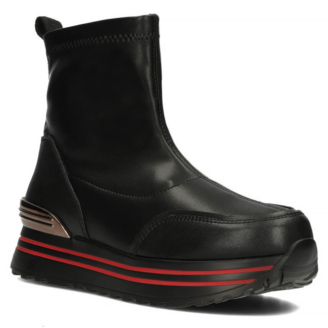 Černé kožené boty Filippo DBT4182/22 BK