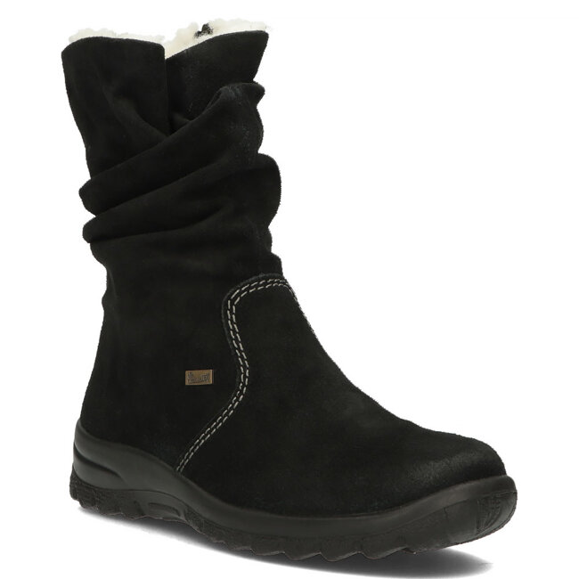 Černé kožené boty Rieker Z7171-01