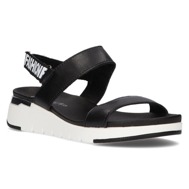 Černé kožené sandály Filippo DS2141/21 BK