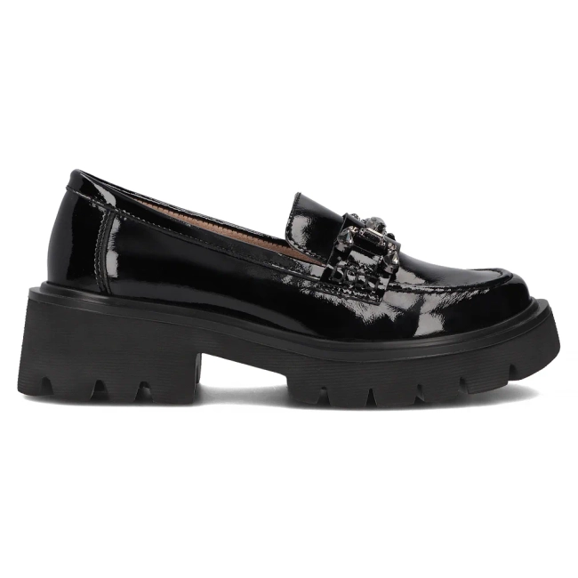 Černé kožené polobotky Filippo DP6475/24 BK L