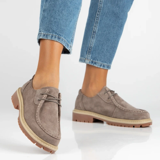 Taupe kožené polobotky Filippo DP7497/26 TP