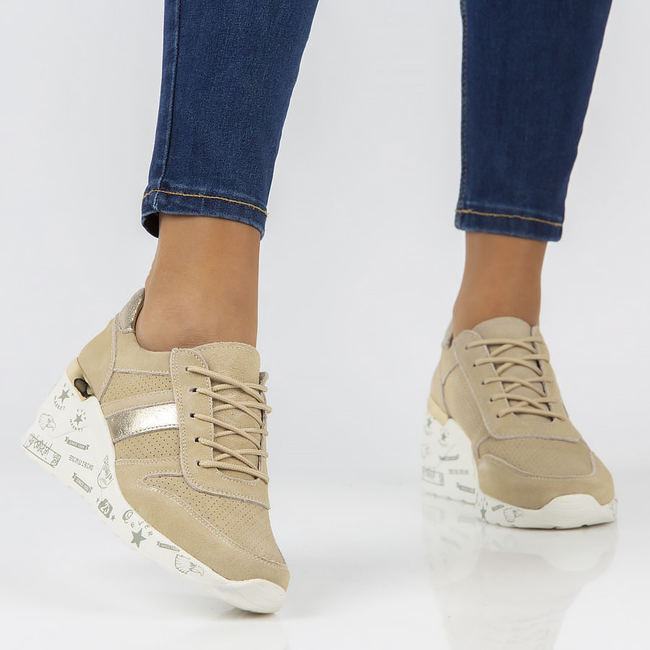 Béžové kožené sneakersy Filippo DP3550/22 BE