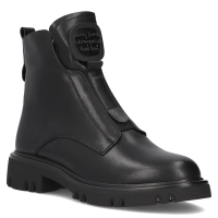 Černě kožené boty Filippo DBT6577/24 BK