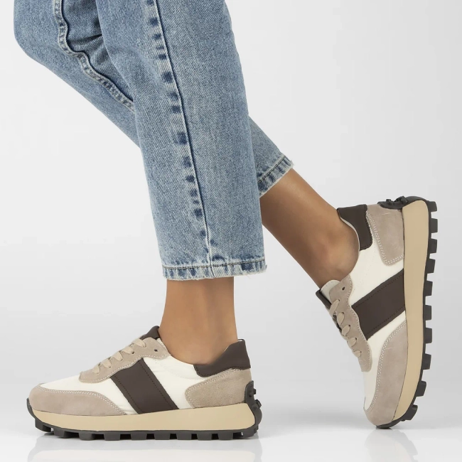 Béžové kožené sneakersy Filippo DP6498/25 BE