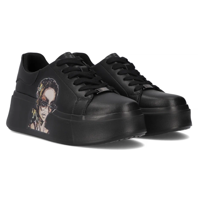 Černé kožené sneakersy Filippo DP6207/24 BK