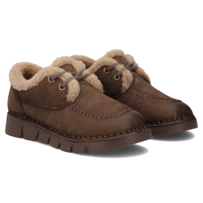 Khaki kožené polobotky Filippo DP8181/26 KH