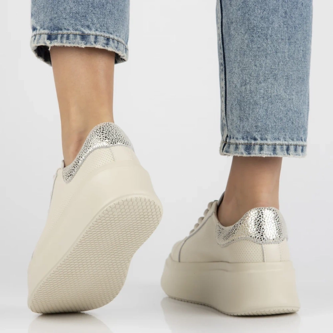 Béžové kožené sneakersy Filippo DP6793/25 BE