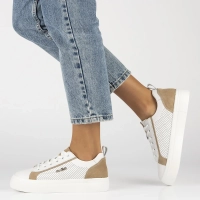 Bílé kožené sneakersy Filippo DP6040/24 WH BE