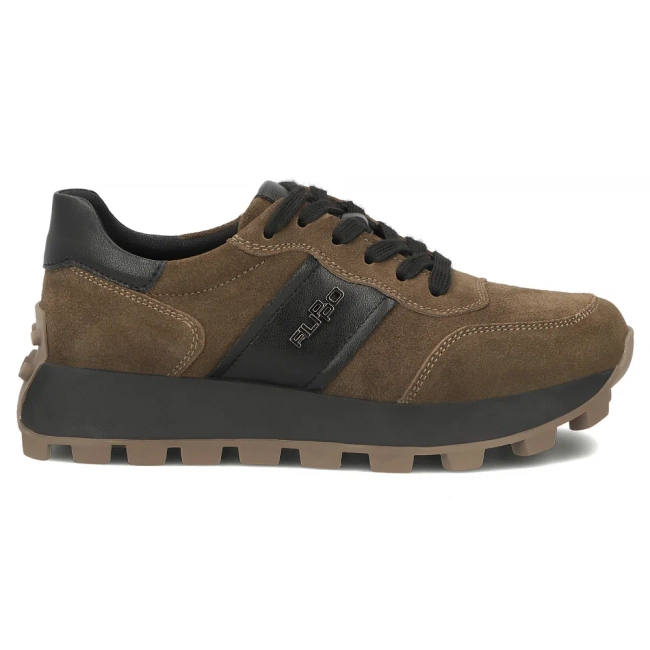 Khaki kožené tenisky Filippo DP7983/26 KH BK