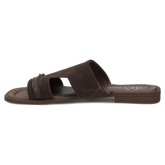 Hnědé kožené pantofle Filippo DK7747/26 D BR