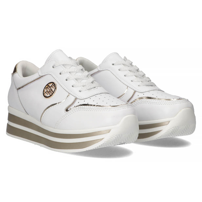 Bílé kožené tenisky Filippo DP3682/22 WH