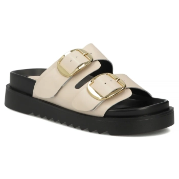 Béžové kožené pantofle Filippo DK7827/26 BE
