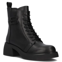 Černé kožené kotníkové boty Filippo DBT6550/24 BK