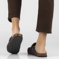 Hnědé kožené pantofle Filippo DK7918/26 D BR
