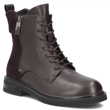 Hnědé kožené kotníkové boty Filippo DBT8022/26 D BR