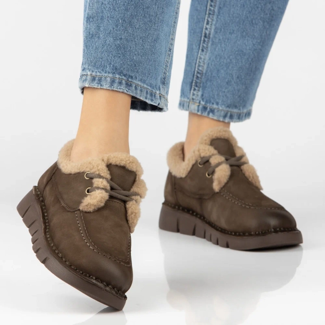 Khaki kožené polobotky Filippo DP8181/26 KH