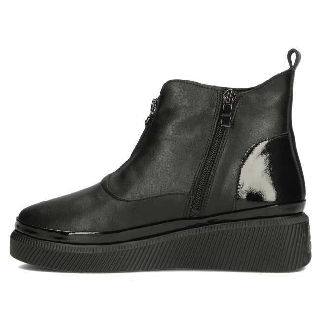Černě kožené kotníkové boty Filippo DBT4800/23 BK