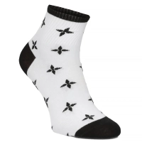 Kvety hnědé dámské ponožky Oemen S019 BLK WHT