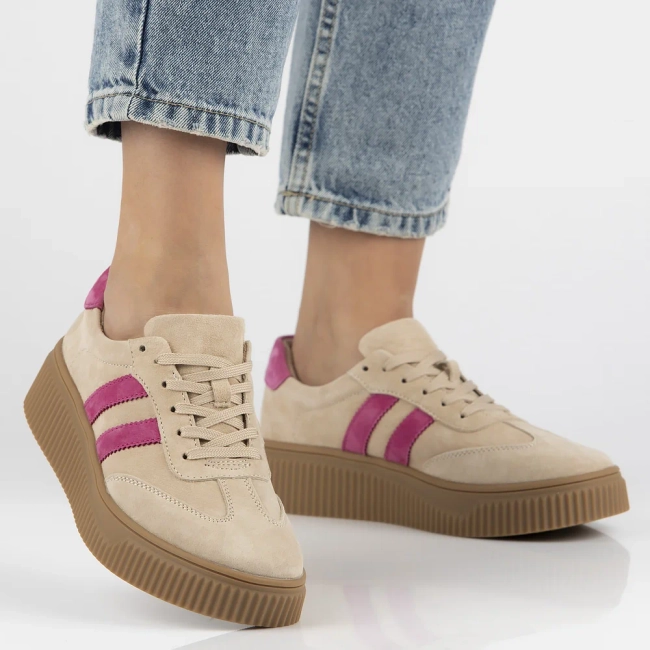 Béžovo-růžové kožené sneakersy Filippo DP6776/25 BE FH