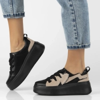 Černé kožené sneakersy Filippo DP6684/24 BK