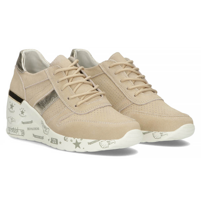 Béžové kožené sneakersy Filippo DP3550/22 BE
