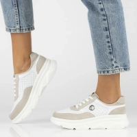 Bílo- šedé kožené sneakersy Filippo DP6108/24 WH GR