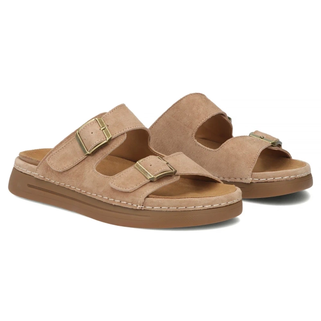 Hnědé kožené pantofle Filippo DK7802/26 BR