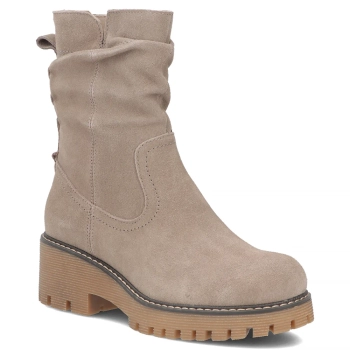 Taupe kožené kotníkové boty Filippo DBT6402/26 TP
