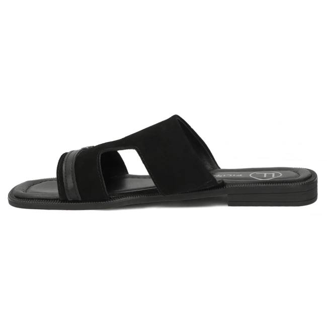 Černé kožené pantofle Filippo DK7747/26 BK