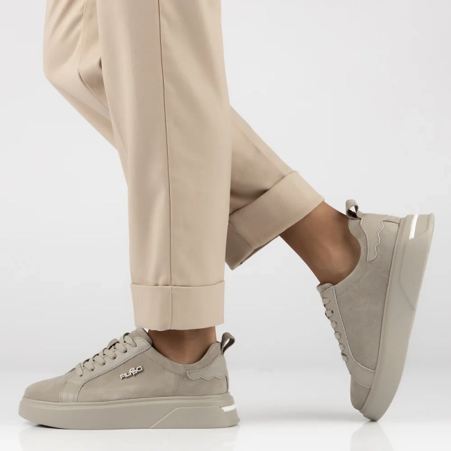 Šedá kožené sneakersy Filippo DP4580/23 BE
