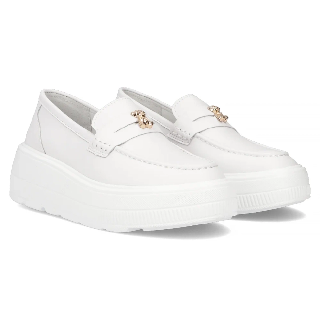 Bílé kožené polobotky Filippo DP6844/25 WH