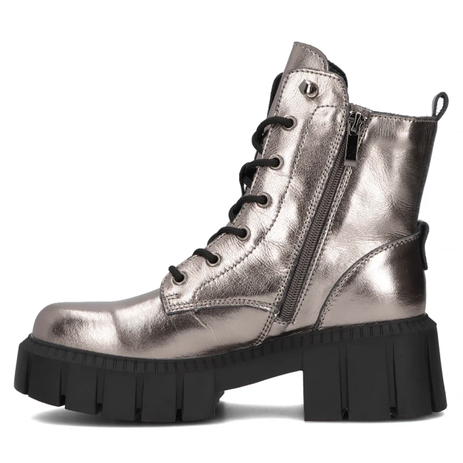 Gun metal kožené kotníkové boty Filippo DBT6438/24 GN