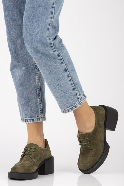 Khaki kožené polobotky Filippo DP4919/23 KH
