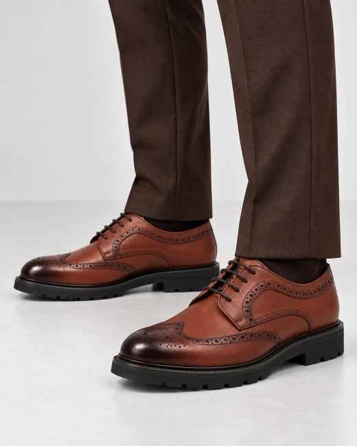 Hnědé kožené polobotky Filippo MP8008/26 BR