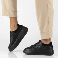 Černé kožené sneakersy Filippo DP6058/25 BK BK
