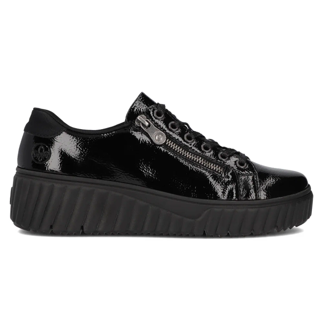 Černé kožené polobotky Rieker N2501-00