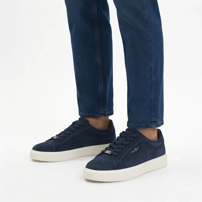 Tmavě modré kožené tenisky Filippo MP7840/26 NV SU