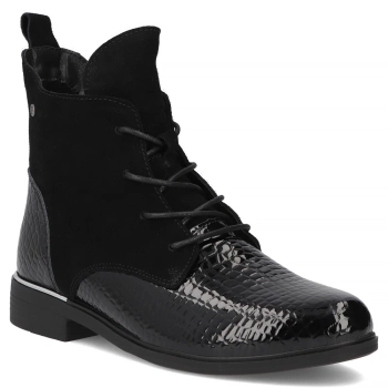 Černé kožené kotníkové boty Filippo DBT4749/26 BK CR