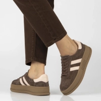 Hnědé kožené tenisky Filippo DP7995/26 D BR