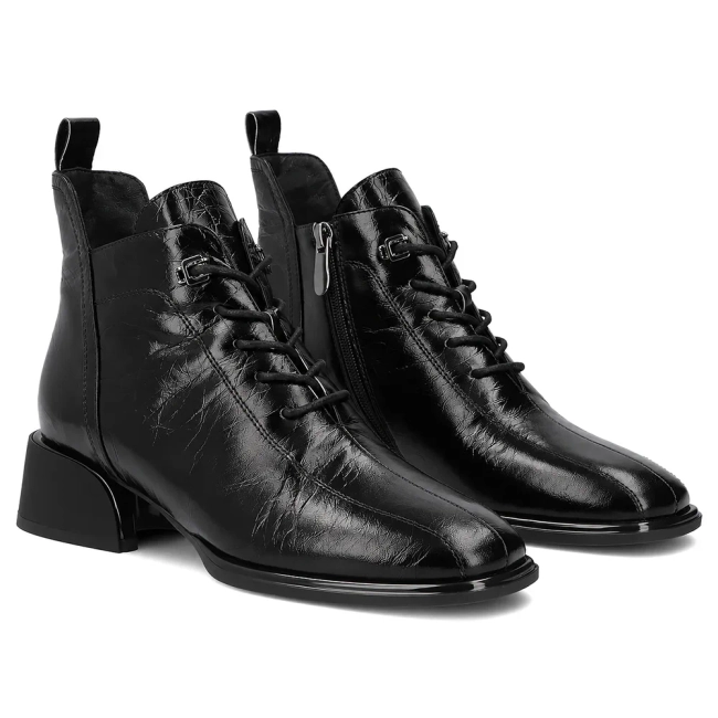 Černé kožené kotníkové boty Filippo DBT8131/26 BK
