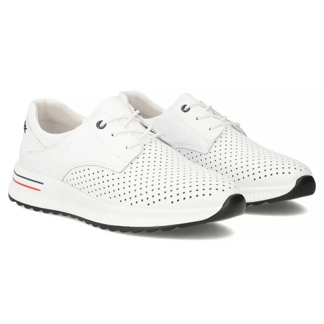 Bílé kožené polobotky Filippo DP6022/26 WH