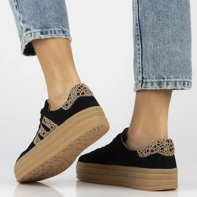Černé kožené sneakersy Filippo DP6744/25 BK LEO