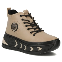 Taupe kožené kotníkové boty Filippo DBT4214/25 TP