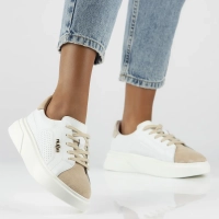 Bílé kožené sneakersy Filippo DP6118/24 WH BE