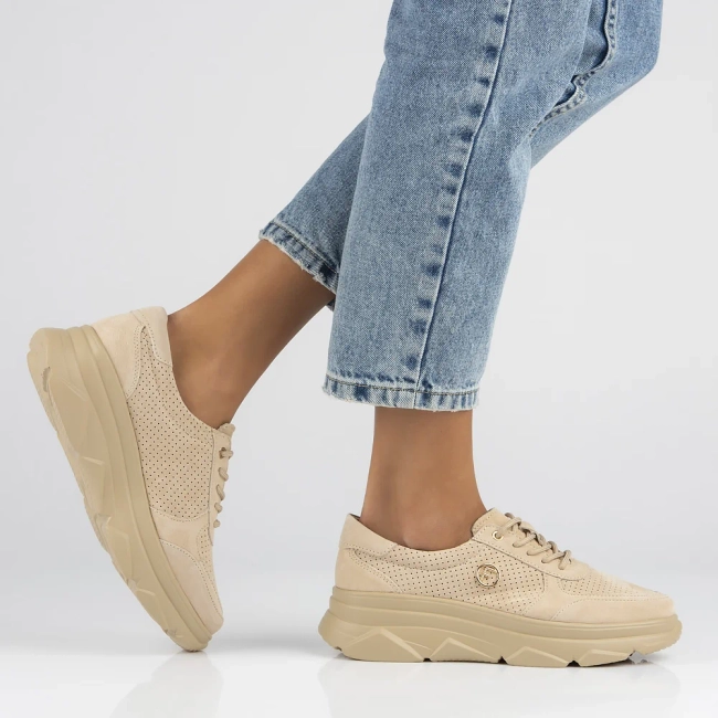 Béžové kožené sneakersy Filippo DP2138/24 BE BE