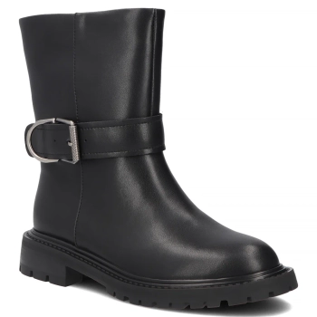 Černé kožené kotníkové boty Filippo DBT8139/26 BK