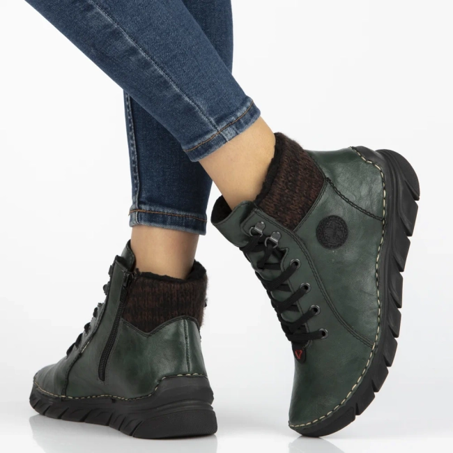 Zelené kotníkové boty Rieker 55040-54