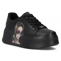 Černé kožené sneakersy Filippo DP6207/24 BK