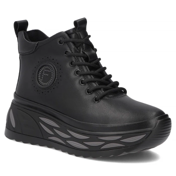 Černé kožené kotníkové boty Filippo DBT8003/26 BK