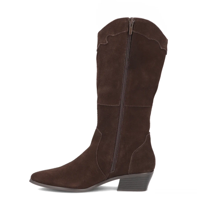 Hnědé kožené kozačky v kovbojském stylu Filippo DKZ8221/26 D BR